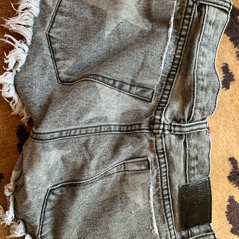 Black Free People Jean Star Jean Shorts